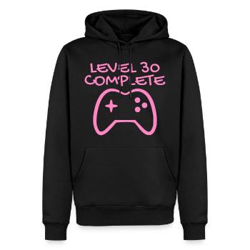 30 anniversaire - Niveau 30 Complete - Gamer 30 ans - Sweat à capuche Premium bio Homme - noir - Devant - Nico (187cm)