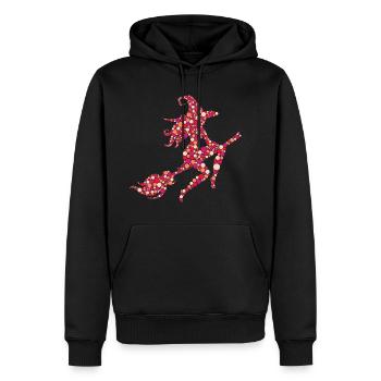 Halloween Hexe mit Halloween Kostümpunkten - Männer Premium Bio Hoodie - Schwarz - Vorne - Nico (187cm)