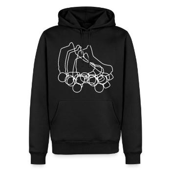 Dessin de patins à roulettes - Sweat à capuche Premium bio Homme - noir - Devant - Nico (187cm)