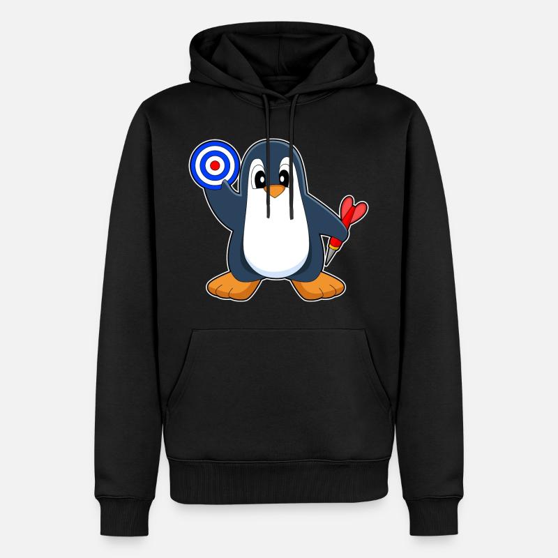 Cible de fléchettes Penguin Dart - Sweat à capuche Premium bio Homme - noir