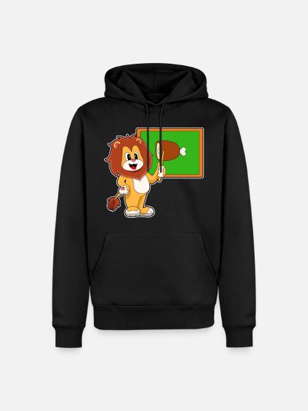 Lion Teacher Pointing Stick School - Men’s Premium Organic Hoodie - black