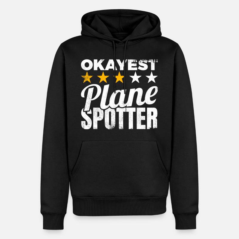 Durchschnittlicher Planespotter - Männer Premium Bio Hoodie - Schwarz
