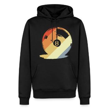 Retro Billardkugel Grafik - Männer Premium Bio Hoodie - Schwarz - Vorne - Nico (187cm)