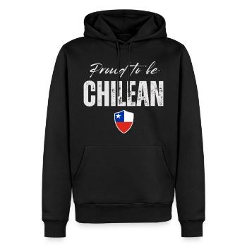Fière chilienne, j’adore le Chili - Sweat à capuche Premium bio Homme - noir - Devant - Nico (187cm)