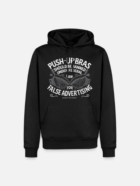 Push Up BHs - Gefälschte Werbebotschaft - Männer Premium Bio Hoodie - Schwarz