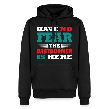 N’ayez crainte, le baby-boomer est là Tenue - Sweat à capuche Premium bio Homme - noir - Devant - Nico (187cm)