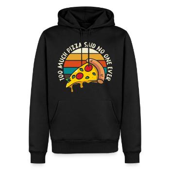 Pizza Meme Retro Sonnenuntergang - Männer Premium Bio Hoodie - Schwarz - Vorne - Nico (187cm)