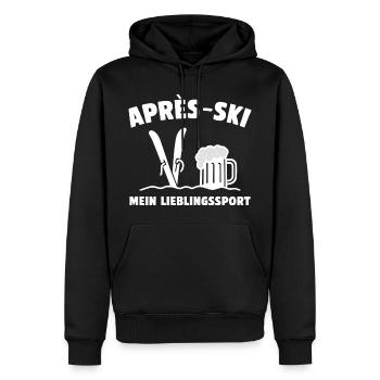 Après-Ski! Mein Lieblingssport! - Männer Premium Bio Hoodie - Schwarz - Vorne - Nico (187cm)