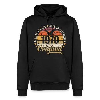 Geburtstagsgeschenk 1970 Original 1970 - Männer Premium Bio Hoodie - Schwarz - Vorne - Nico (187cm)