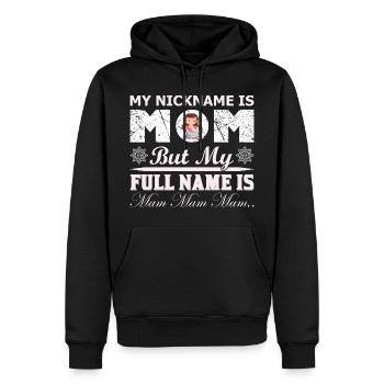 Mein Spitzname ist Mama lustiges Muttertagshemd - Männer Premium Bio Hoodie - Schwarz - Vorne - Nico (187cm)