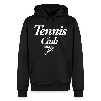 Tennis Club - Männer Premium Bio Hoodie - Schwarz - Vorne - Nico (187cm)