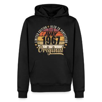 Anniversaire Mythique 1967 Cadeau Vintage 1967 - Sweat à capuche Premium bio Homme - noir - Devant - Nico (187cm)