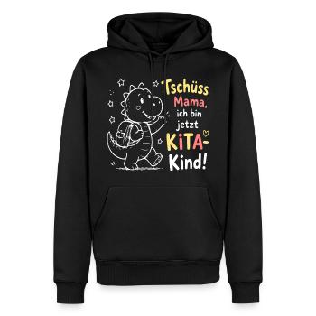 Kita Abschied Dino Design - Männer Premium Bio Hoodie - Schwarz - Vorne - Nico (187cm)