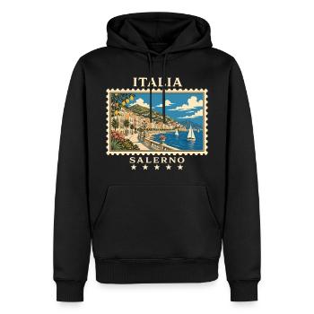 Italien Salerno Vintage Reisemarke - Männer Premium Bio Hoodie - Schwarz - Vorne - Nico (187cm)