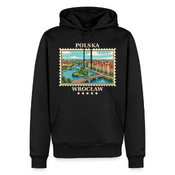 Polen Wrocław Vintage Reisemarke - Männer Premium Bio Hoodie - Schwarz - Vorne - Nico (187cm)