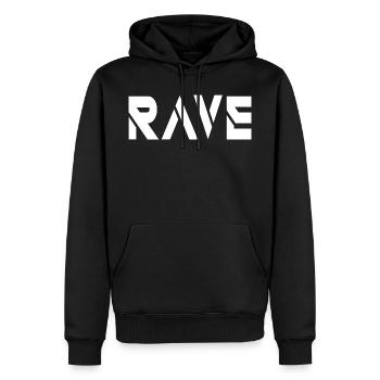 rave - Sweat à capuche Premium bio Homme - noir - Devant - Nico (187cm)