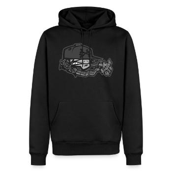 SHAKE N.Y. Dark - Sweat à capuche Premium bio Homme - noir - Devant - Nico (187cm)