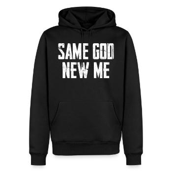 Same God New Me - Männer Premium Bio Hoodie - Schwarz - Vorne - Nico (187cm)