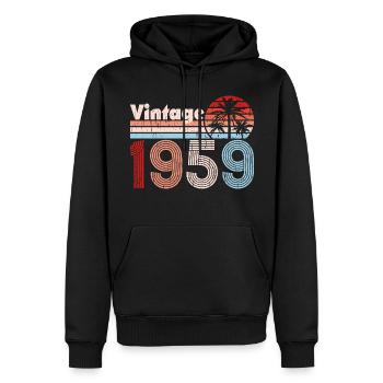 Vintage 1959 Palmen Retro Geburtstag - Männer Premium Bio Hoodie - Schwarz - Vorne - Nico (187cm)