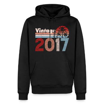 Vintage 2017 Palmen Retro Geburtstag - Männer Premium Bio Hoodie - Schwarz - Vorne - Nico (187cm)