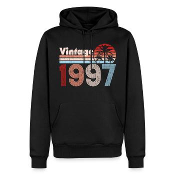 Vintage 1997 Palmen Retro Geburtstag - Männer Premium Bio Hoodie - Schwarz - Vorne - Nico (187cm)