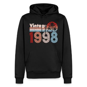 Vintage 1998 Palmen Retro Geburtstag - Männer Premium Bio Hoodie - Schwarz - Vorne - Nico (187cm)