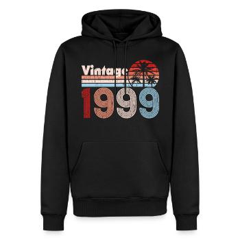 Vintage 1999 Palmen Retro Geburtstag - Männer Premium Bio Hoodie - Schwarz - Vorne - Nico (187cm)