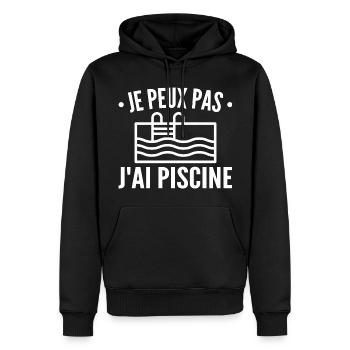 Je Peux Pas J'ai Piscine - Sweat à capuche Premium bio Homme - noir - Devant - Nico (187cm)