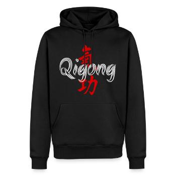 Qigong characters red OM Qi-Gong Meditation - Men’s Premium Organic Hoodie - black - Front - Nico (187cm)