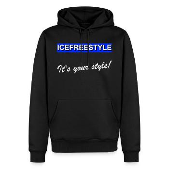ICEFREESTYLE - It's your style! - Männer Premium Bio Hoodie - Schwarz - Vorne - Nico (187cm)