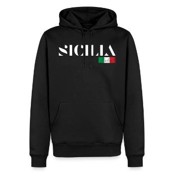 SICILE SICILIA ITALIE ITALIA VACANCES (w) - Sweat à capuche Premium bio Homme - noir - Devant - Nico (187cm)