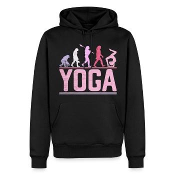 Evolution Yoga Frau Nice Fitness - Männer Premium Bio Hoodie - Schwarz - Vorne - Nico (187cm)