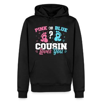 Pink Or Blue Cousin Loves You - Cousin - Sweat à capuche Premium bio Homme - noir - Devant - Nico (187cm)