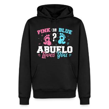 Pink Or Blue Abuelo Loves You - Abuelo Grandpa - Sweat à capuche Premium bio Homme - noir - Devant - Nico (187cm)