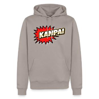 Kanpai spécial - Sweat à capuche Premium bio Homme - taupe - Devant - Nico (187cm)