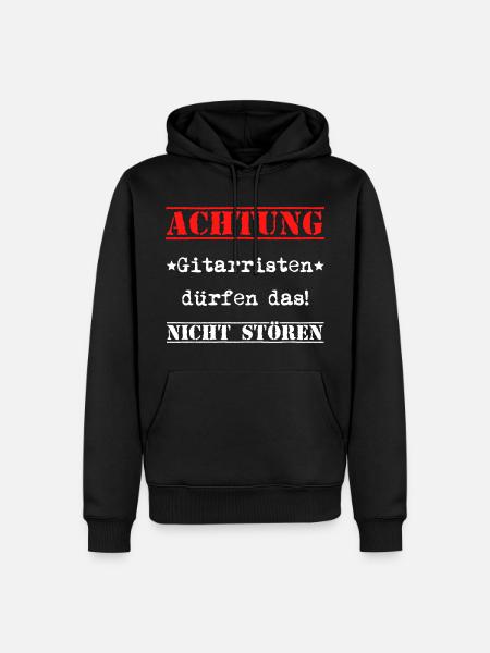 Gitarristen dürfen das - Männer Premium Bio Hoodie - Schwarz
