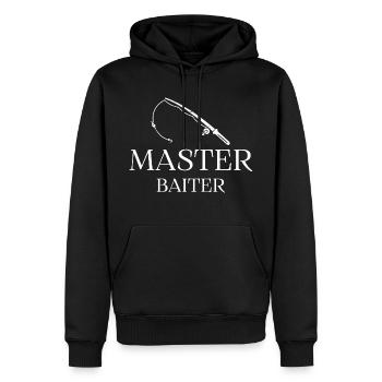 Master Baiter - Conception de pêche - Sweat à capuche Premium bio Homme - noir - Devant - Nico (187cm)