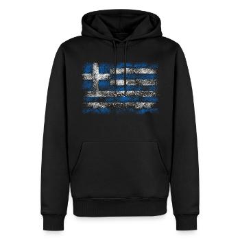 Griechenland Vintage - Männer Premium Bio Hoodie - Schwarz - Vorne - Nico (187cm)