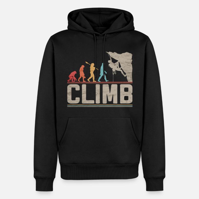 Klettern Evolution Klettern Kletterklettern Klettern - Männer Premium Bio Hoodie - Schwarz