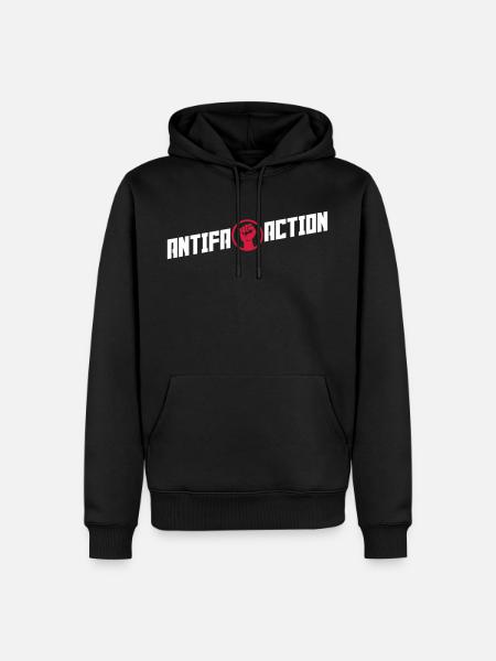 Antifa Action (Fist) - Männer Premium Bio Hoodie - Schwarz