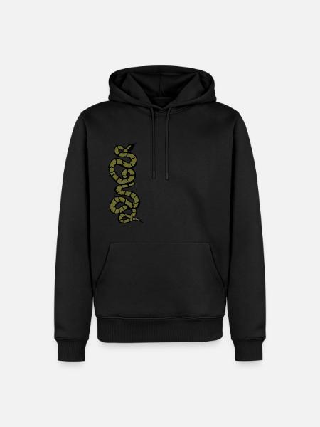 Schlange Python grün - Männer Premium Bio Hoodie - Schwarz