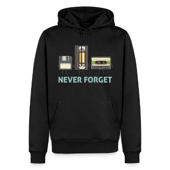 Never Forget Floppy Disk Video Tape Cassette - Men’s Premium Organic Hoodie - black - Front - Nico (187cm)