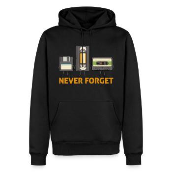 Never Forget Floppy Disk Video Tape Cassette - Men’s Premium Organic Hoodie - black - Front - Nico (187cm)