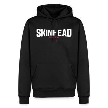 Skinhead – Red Front - Männer Premium Bio Hoodie - Schwarz - Vorne - Nico (187cm)