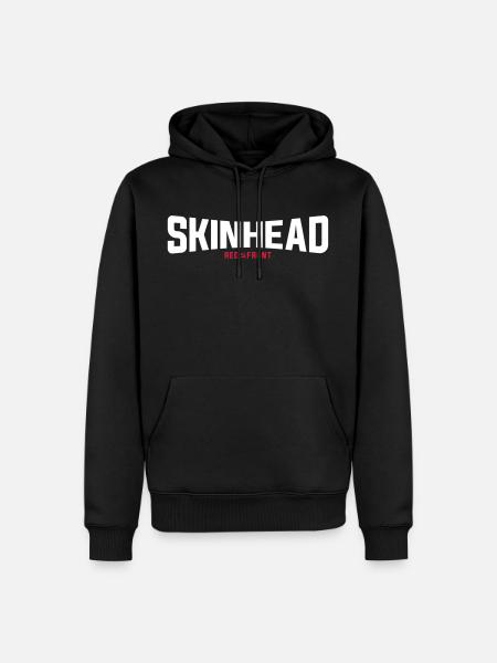 Skinhead - Rød front - Herre Premium økologisk hoodie - sort