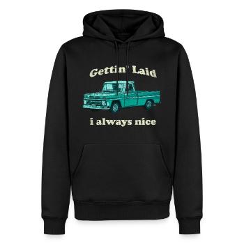 C-10 Pickup Pickup Truck Car Vintage - Sweat à capuche Premium bio Homme - noir - Devant - Nico (187cm)