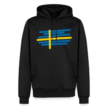 Suède - Sweat à capuche Premium bio Homme - noir - Devant - Nico (187cm)