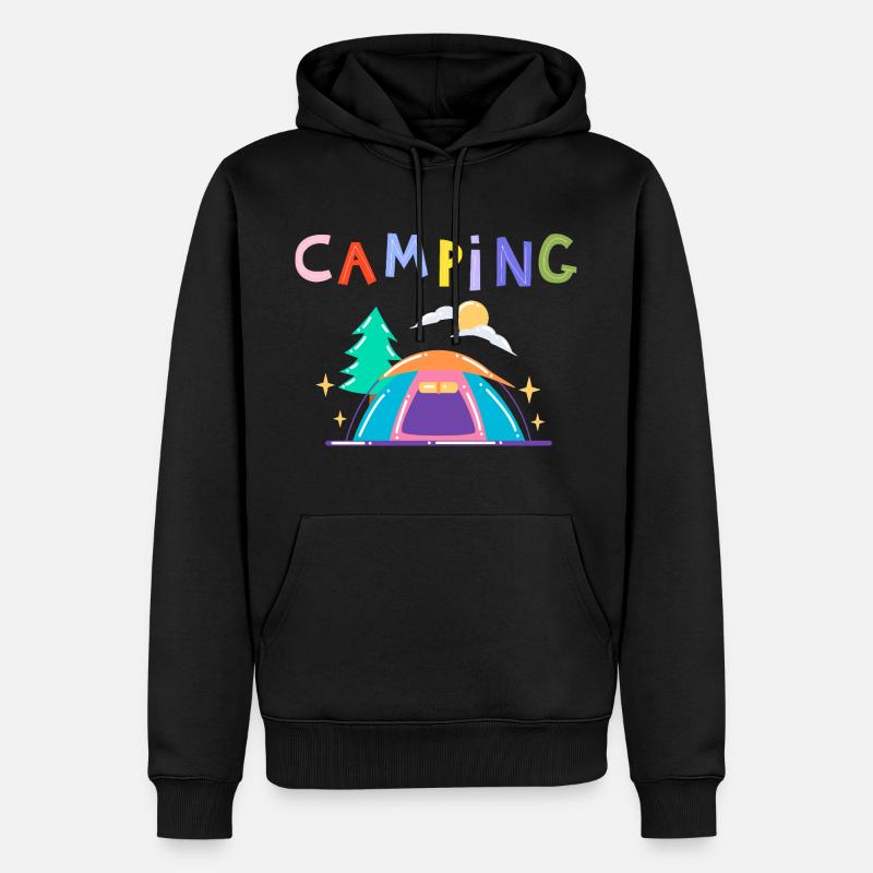 Camping - Sweat à capuche Premium bio Homme - noir