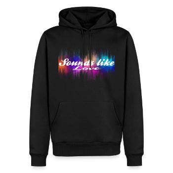 Sounds like love - Männer Premium Bio Hoodie - Schwarz - Vorne - Nico (187cm)