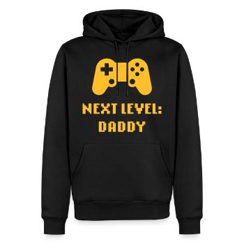 Niveau suivant: Papa (Papa / Werdender Vater) - Sweat à capuche Premium bio Homme - noir - Devant - Nico (187cm)